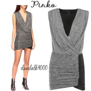 PINKO Gastone Dress Nero/Crystal EU 46/US 10